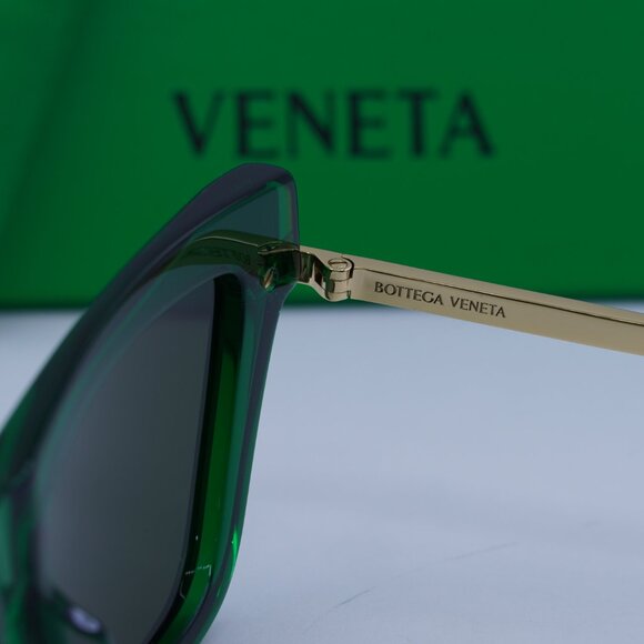 Bottega Veneta BV1241S 003 Cat Eye Sunglasses - Transparent Green/Gold/Green main image 6